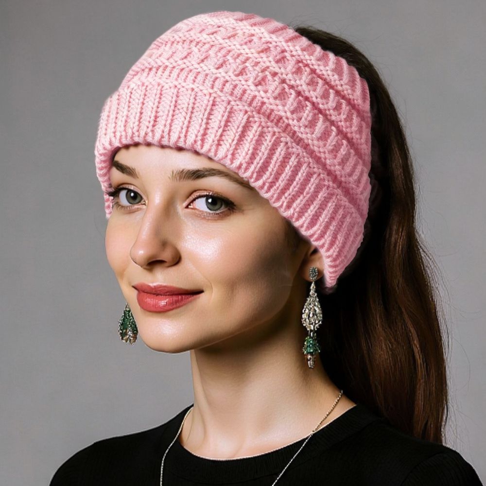 Autumn Winter Knitted Headband - Fleece Ear Warmer Band ulasan dan harga