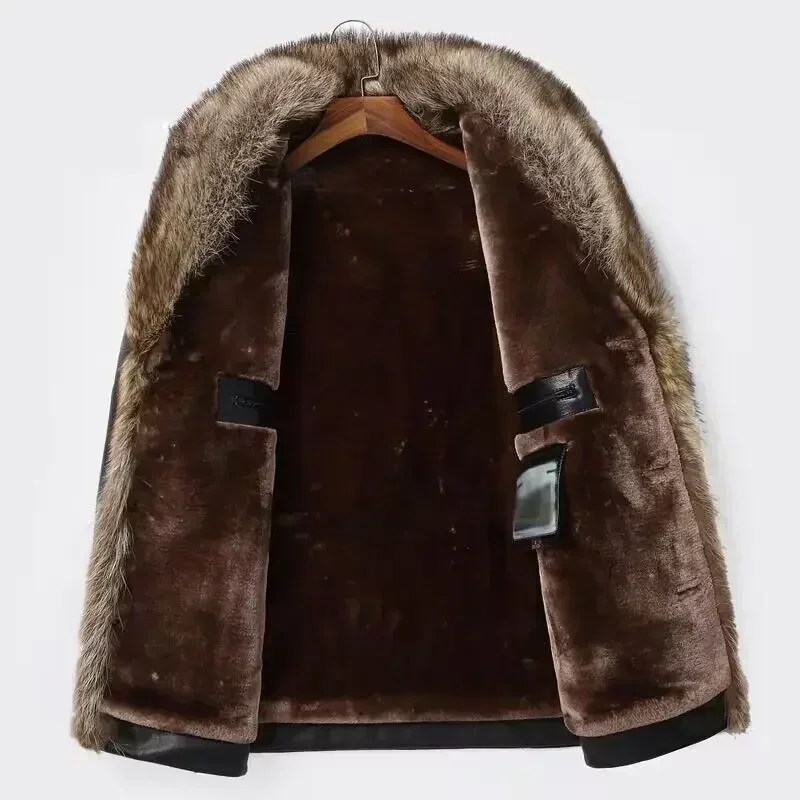 Haining Fur One Man with Wool  - Wool Coat Peacoat ulasan dan harga