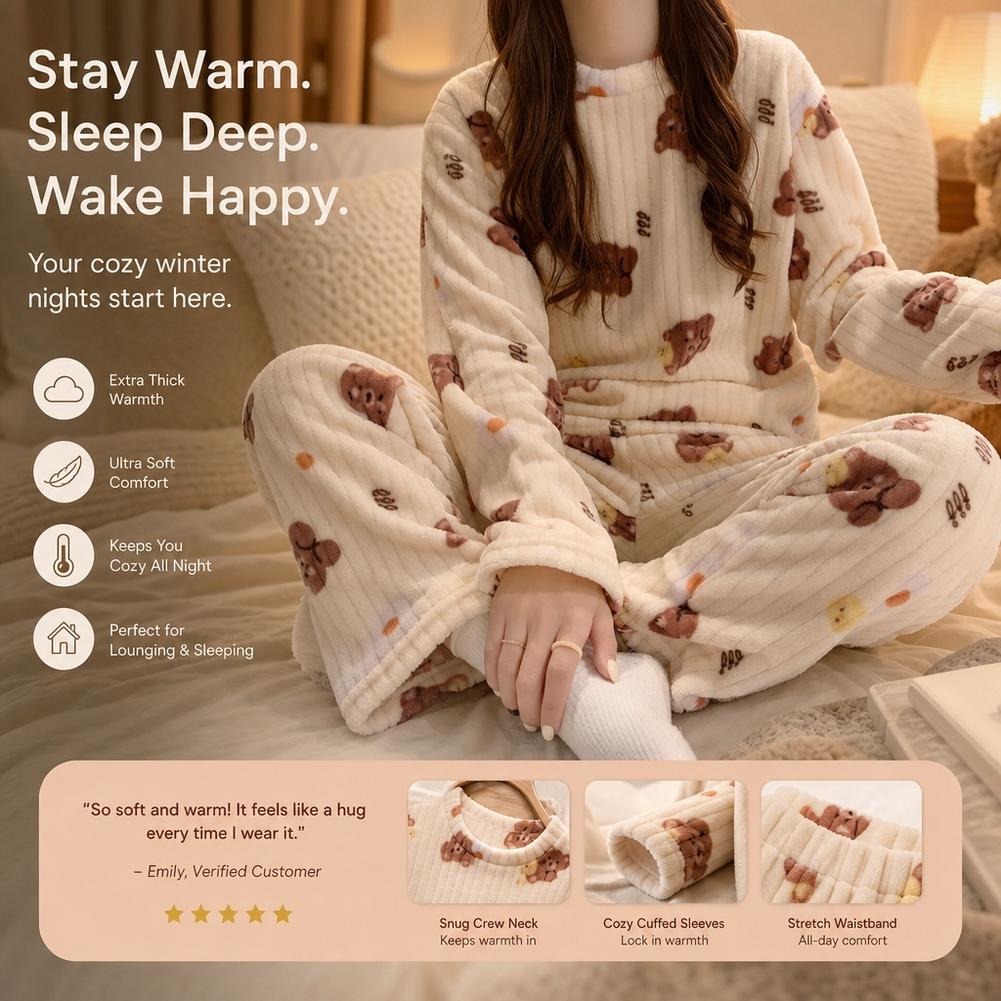 Pajamas Women Coral Fleece Bea - Corduroy Pant Warm ulasan dan harga