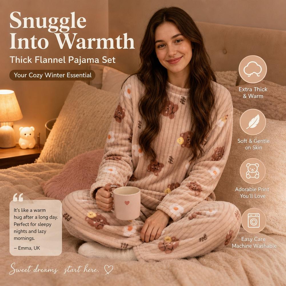 Pajamas Women Coral Fleece Bea - Corduroy Pant Warm ulasan dan harga